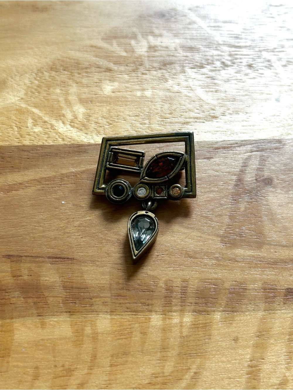 Patricia Locke Signed Vintage Modernist Abstract Dangle Brooch